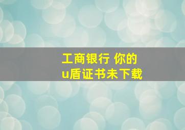 工商银行 你的u盾证书未下载